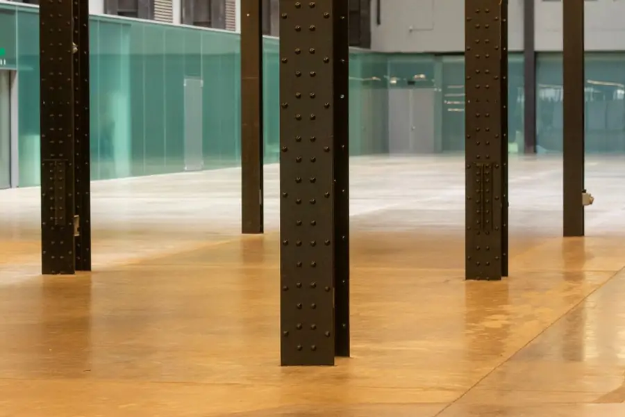 Sealed amber concrete floor in a Bismarck ND commercial interior